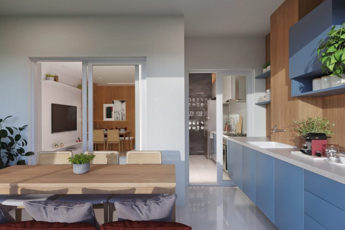 Otimize espaço no seu apê: cozinha integrada à varanda